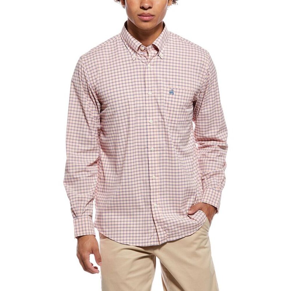 Brooks Brothers Mens  Sport Fit Performance Shirt, Pink